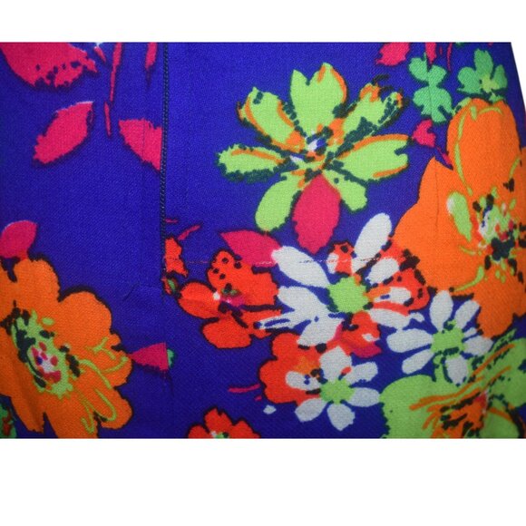 Vintage Maxi Dress Flower Power Print Long Sleeves 60s 70s Park East by Swirl M - Picture 6 of 9